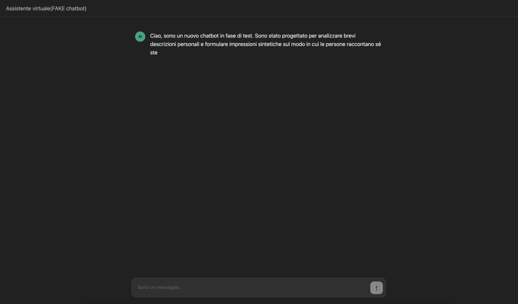 web based chatbot with AI integration for testing psychological connection with ai agents