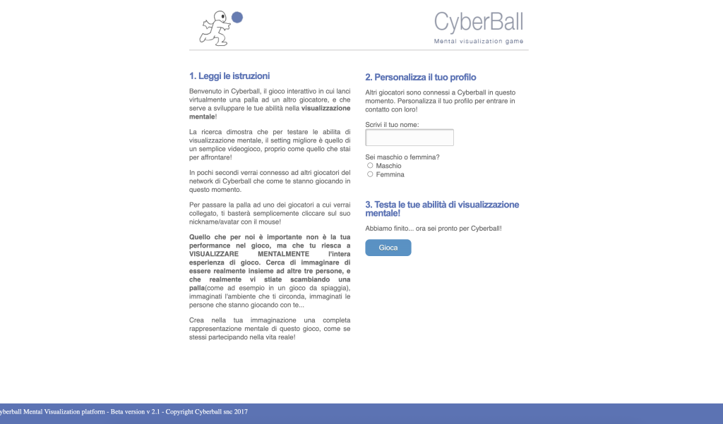 cyberball italian version social exclusion