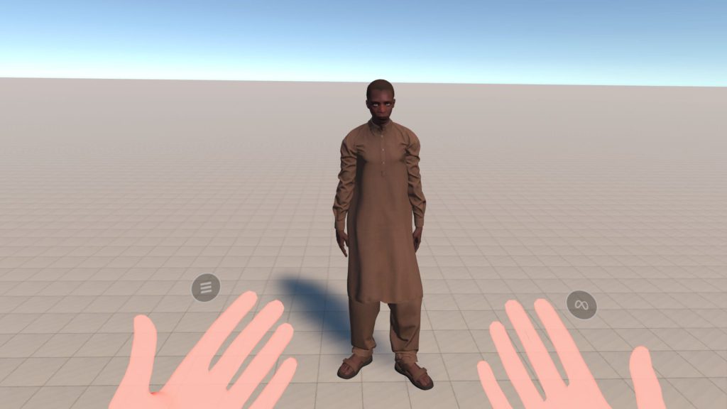 virtual reality environment for testing social categorization in VR social psychology