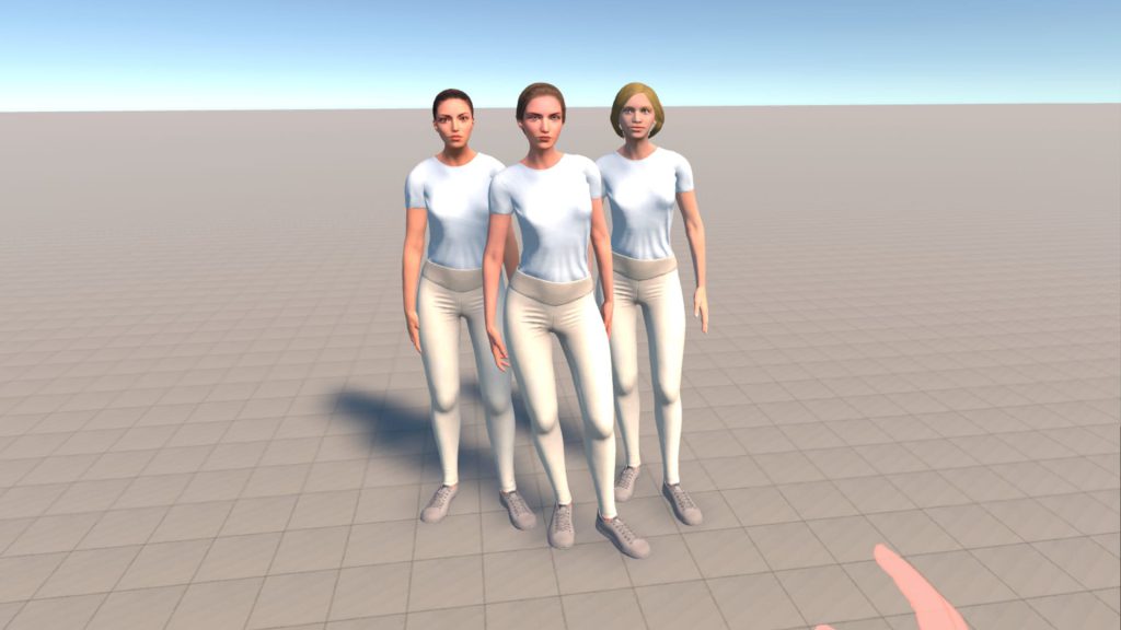 virtual reality environment for testing social categorization in VR social psychology